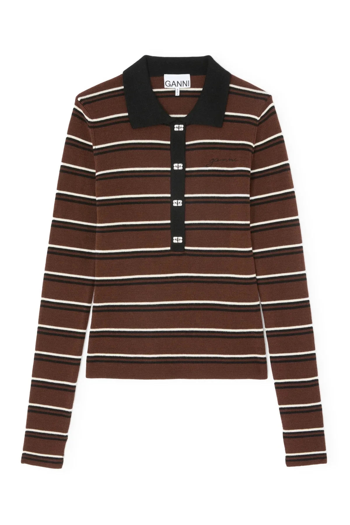 Mini Ribbed Merino Polo Multicolor