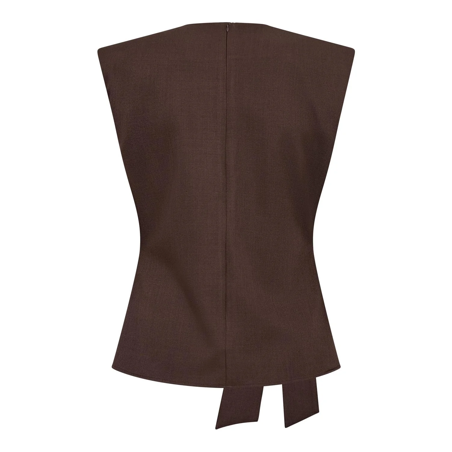 LunaCC Pleat Top  Dark Brown Melange - Image 2