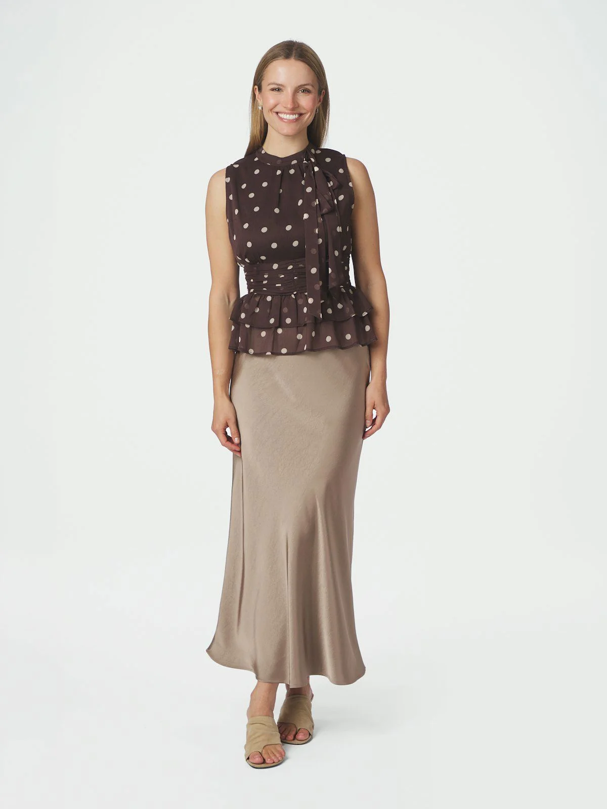 Ansol Big Dot Top  Brown - Image 3