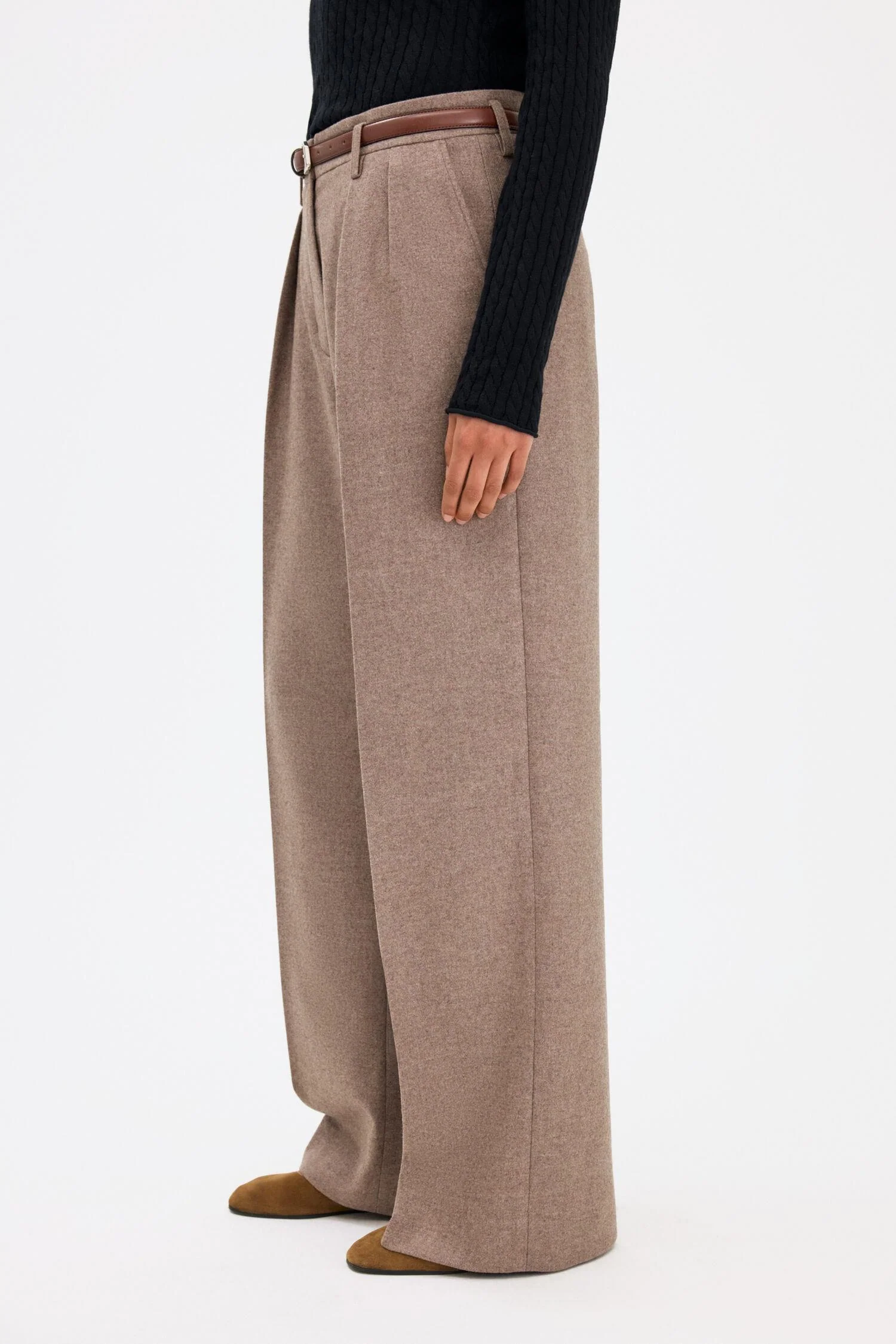 paloma flannel trousers Driftwood - Image 3
