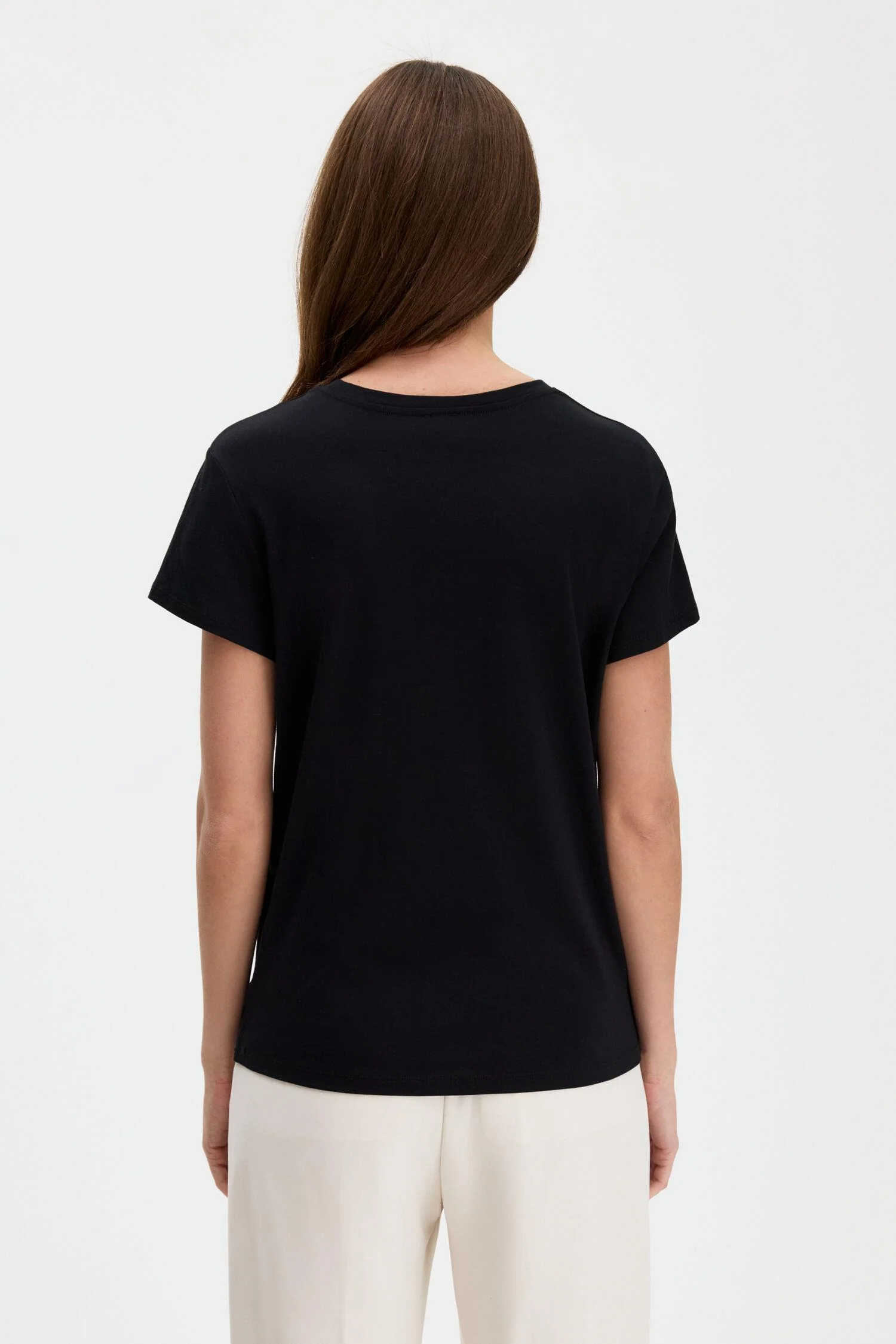 soft cotton tee  Black - Image 4