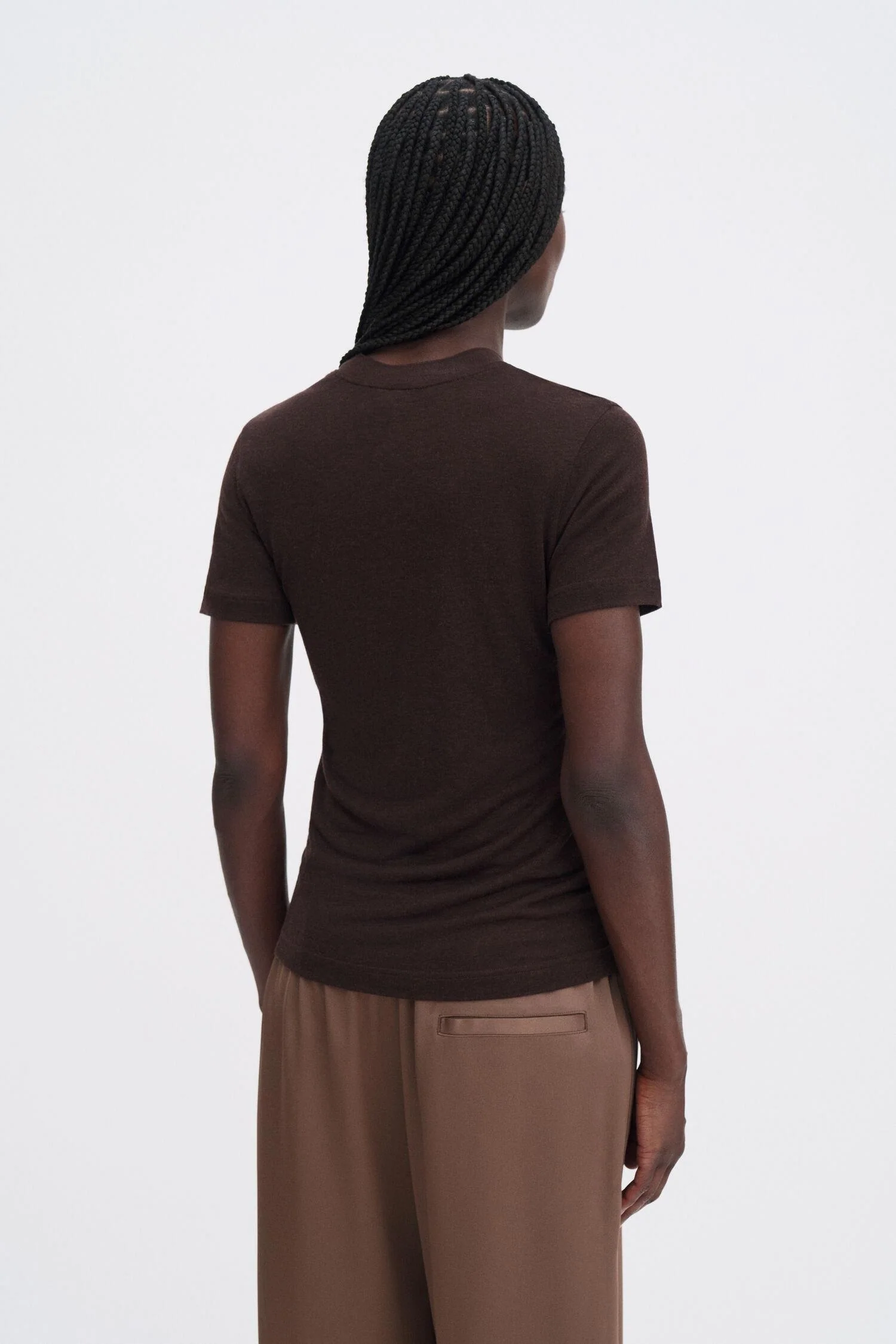 lyocell cashmere tee  Brown - Image 5