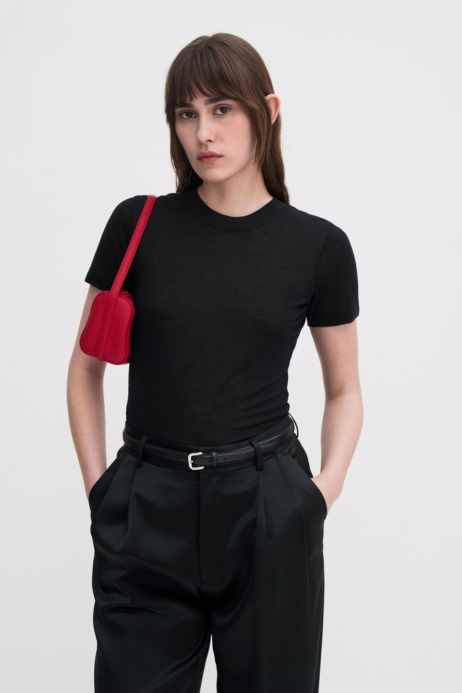 lyocell cashmere tee Black - Image 3