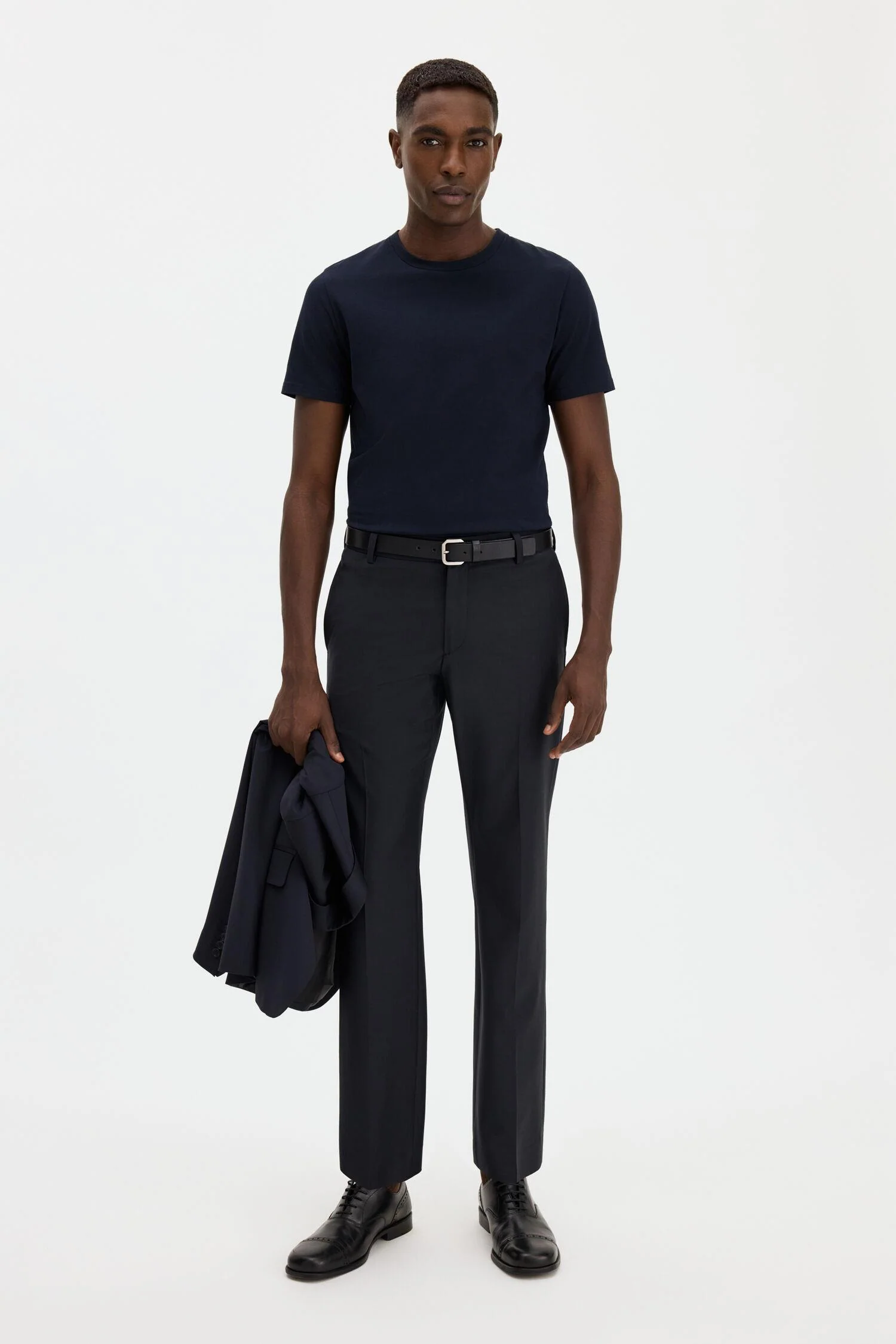 stretch cotton tee  Navy - Image 3