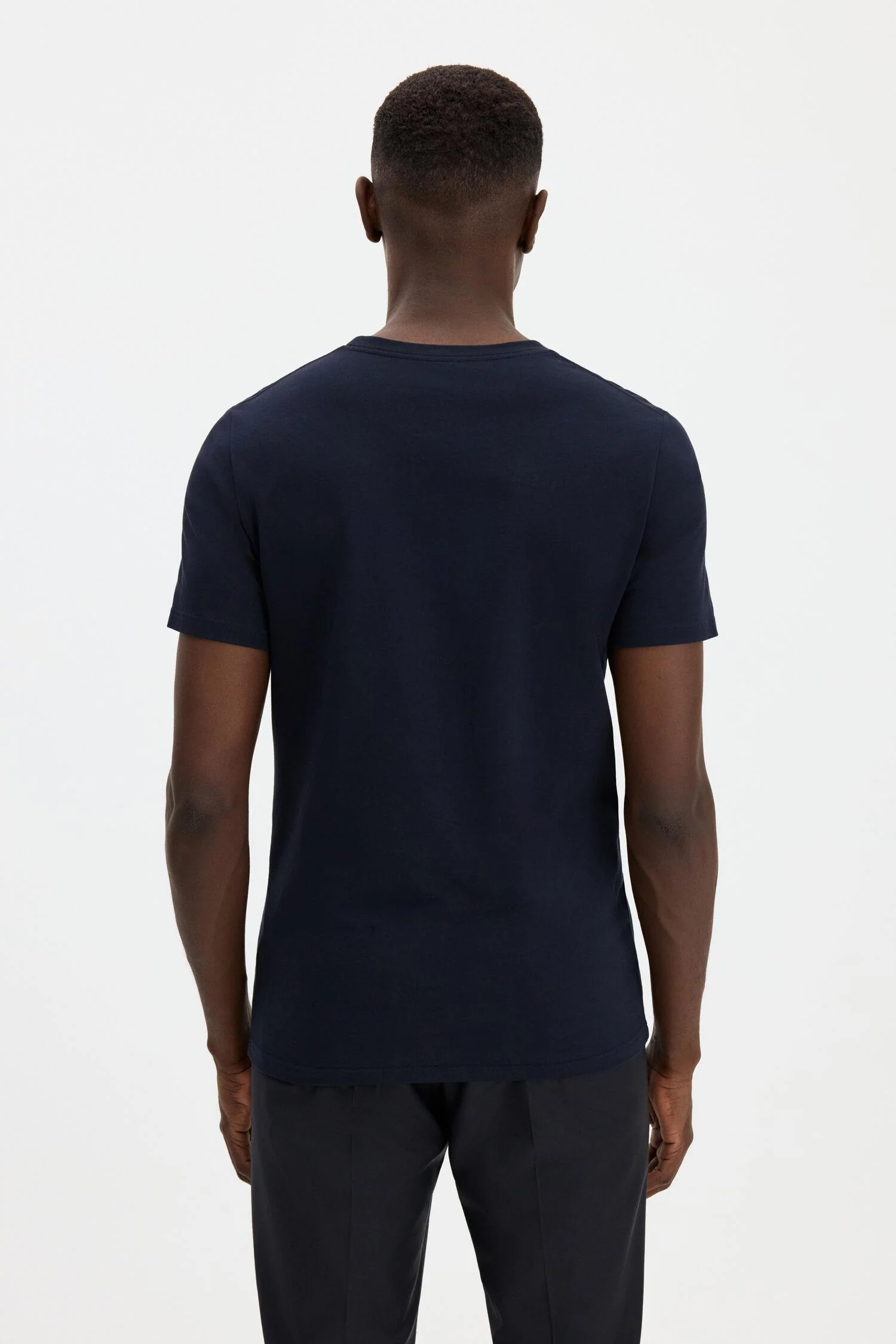 stretch cotton tee  Navy - Image 4