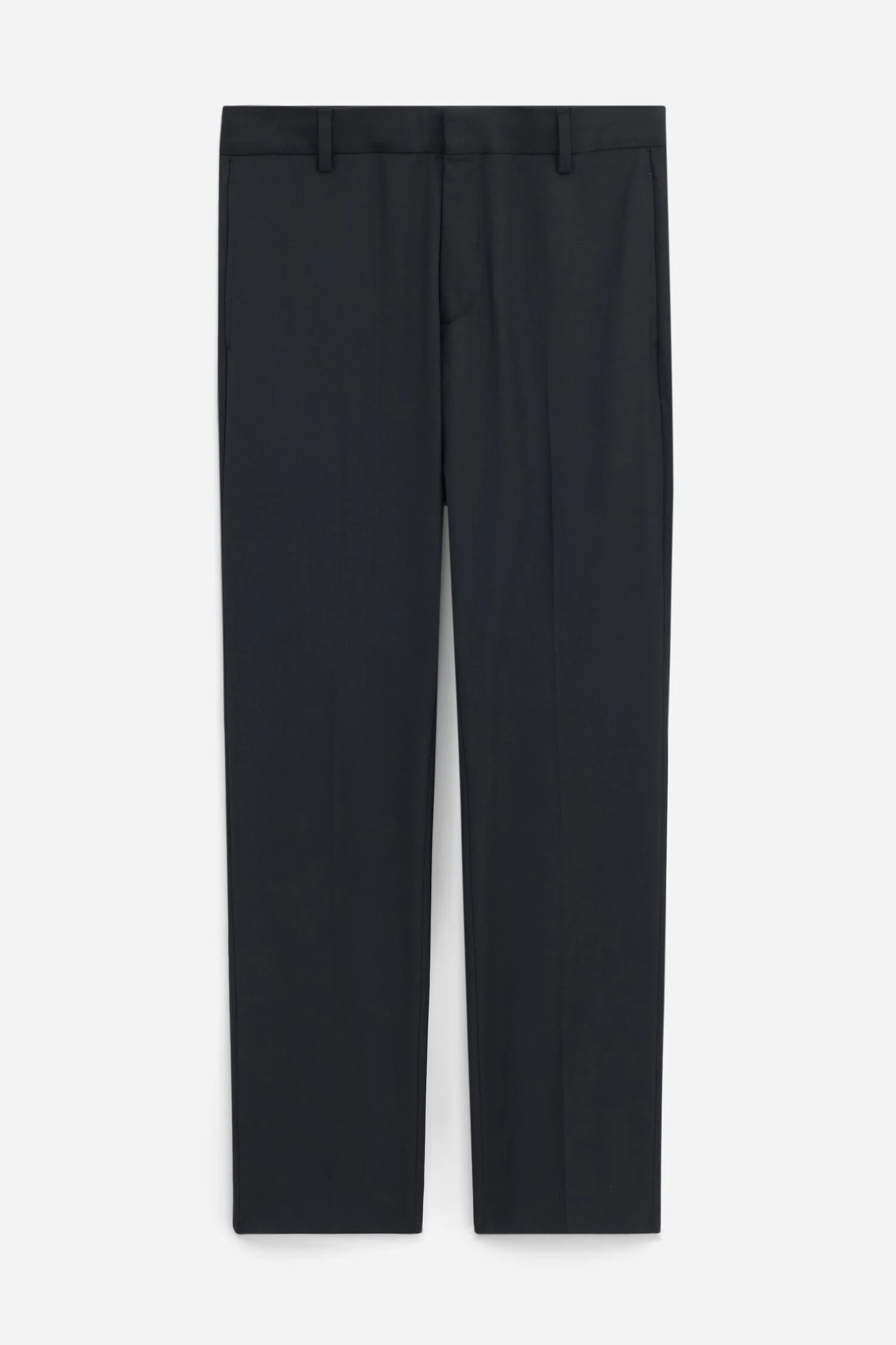slim tapered wool trousers Black