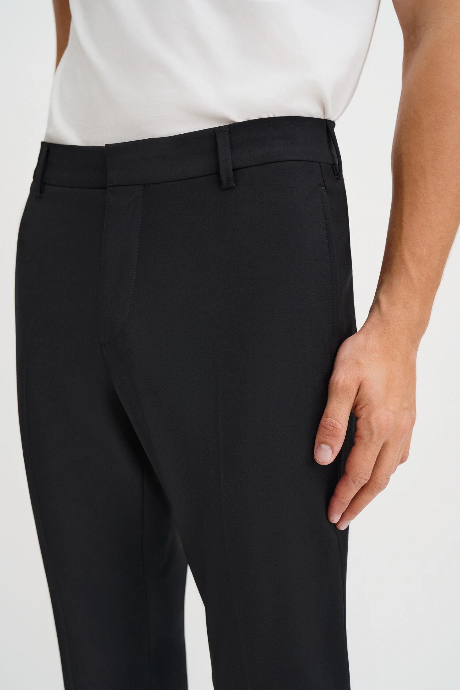 slim tapered wool trousers Black - Image 5