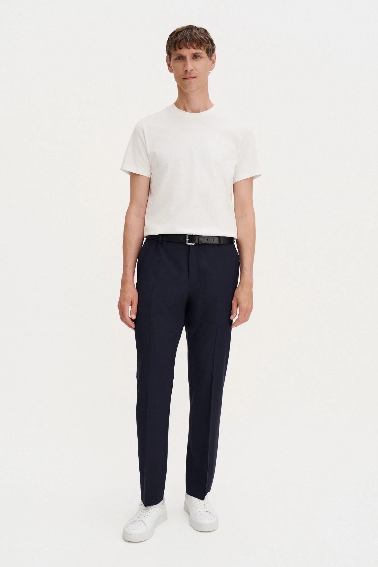 slim tapered wool trousers Dark Navy - Image 2