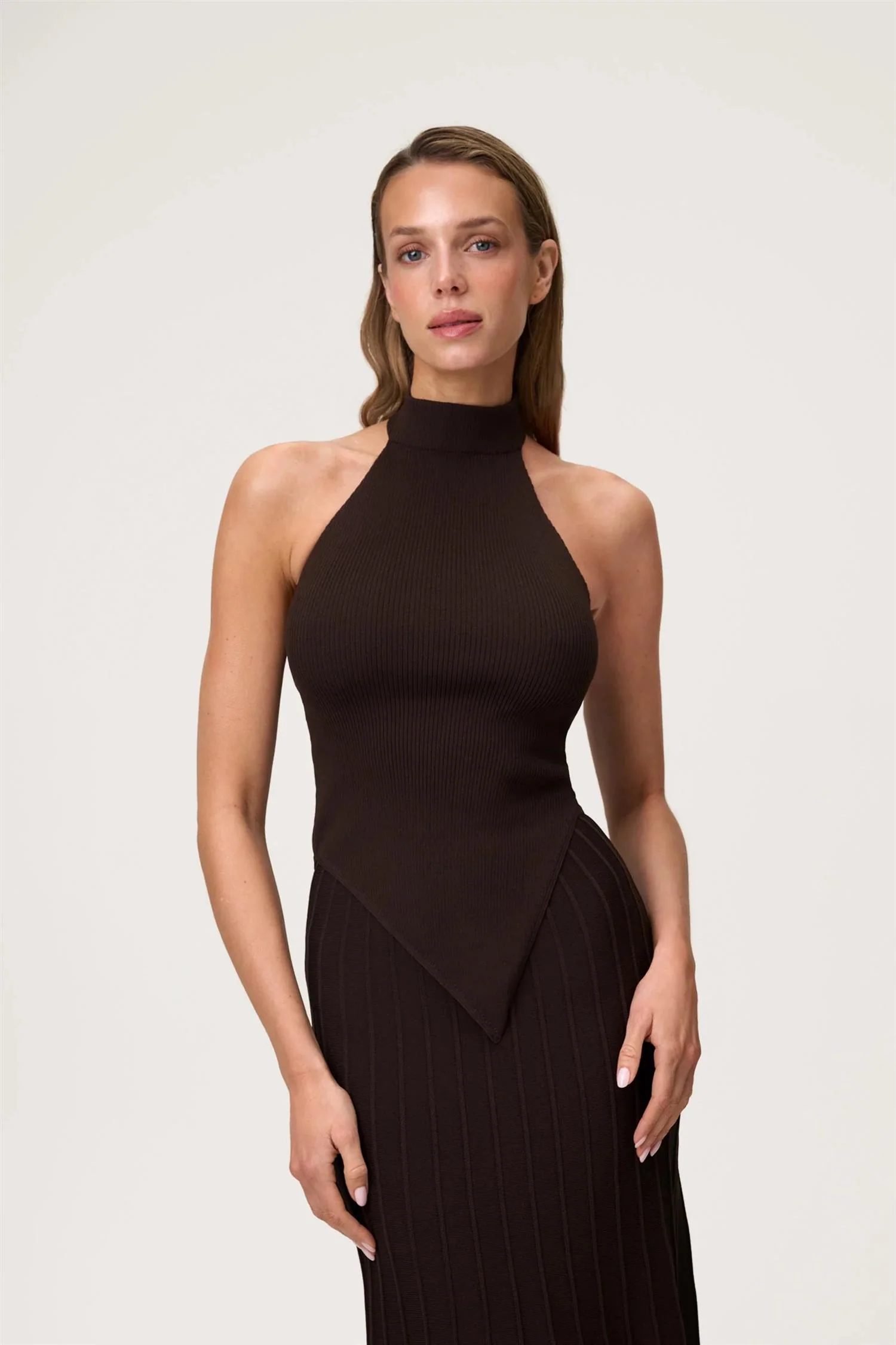 LAUSANNE HALTERNECK DRESS Espresso - Image 4