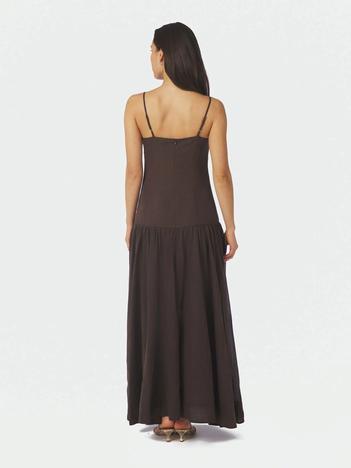 Jackie S Voile Dress  Dark Brown - Image 6