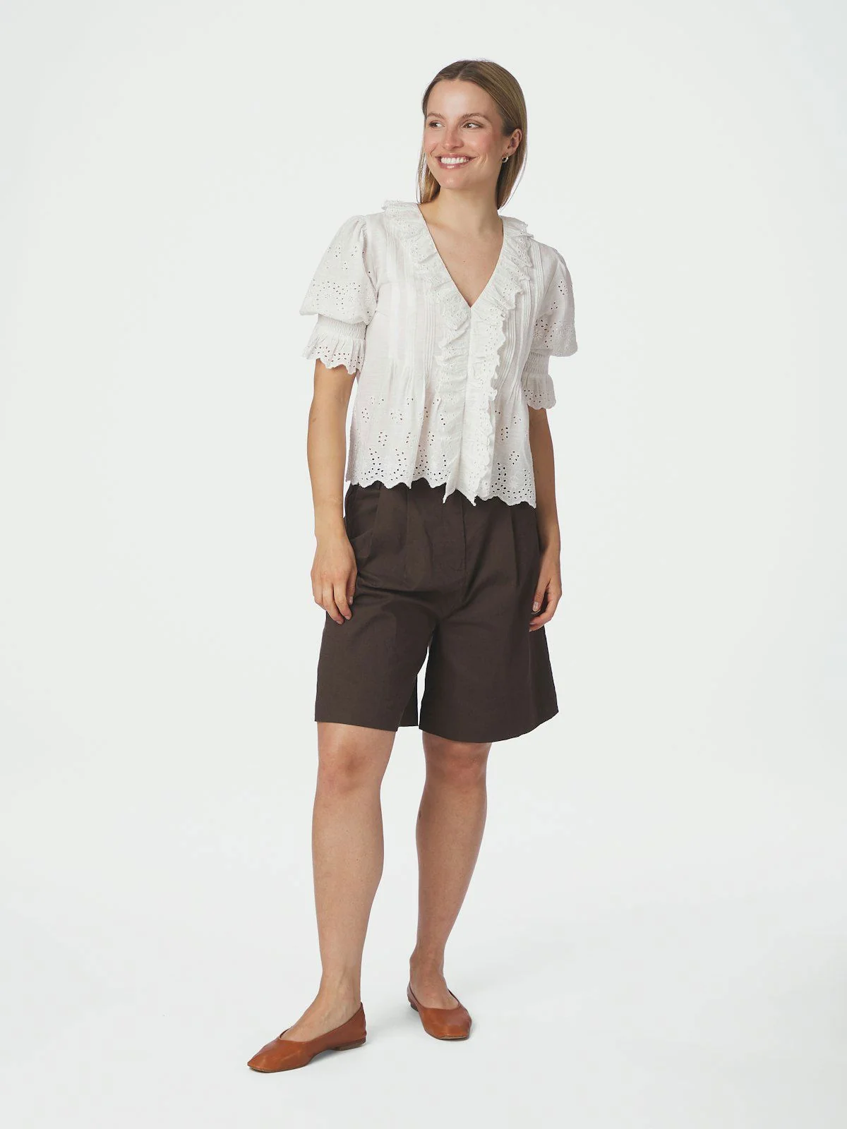 Talise Emb Blouse White - Image 3
