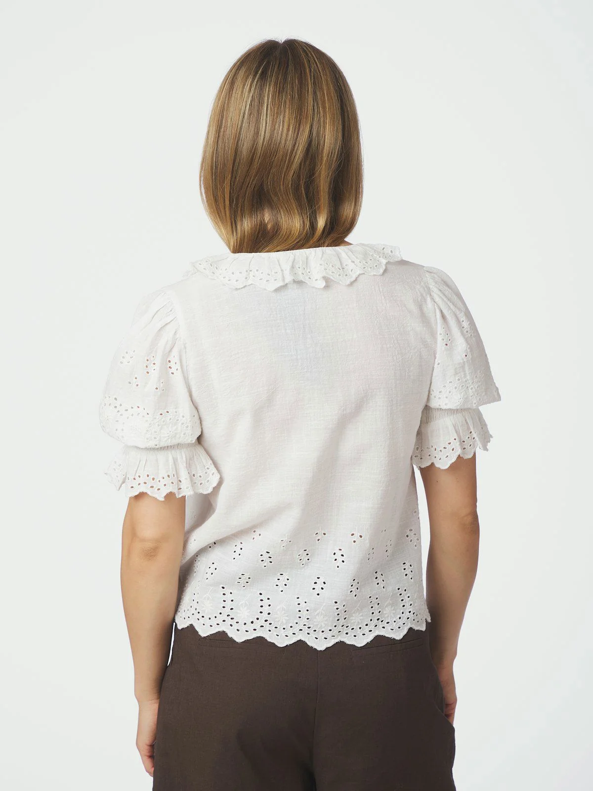 Talise Emb Blouse White - Image 4
