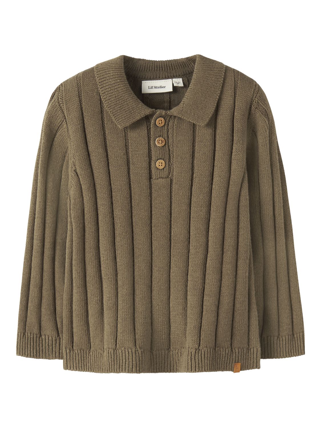 Nmmlomon Ls Loose Knit Polo Lil  Lysebrun