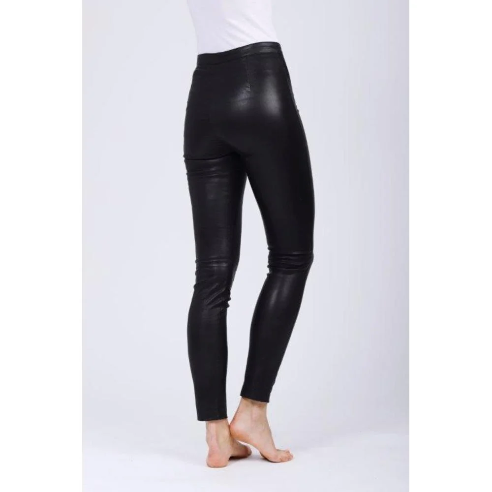 WMN Leather Pant Sort - Image 3