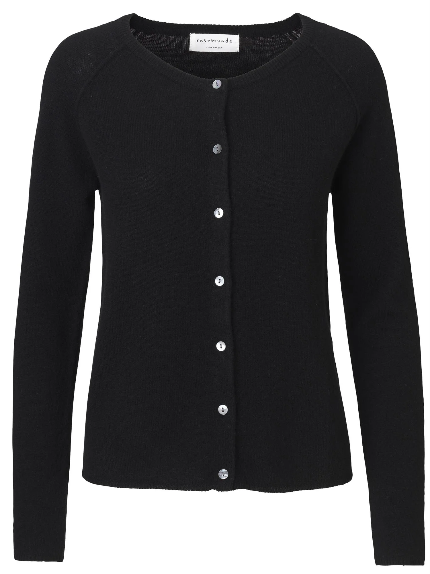 RWLaica Cashmere LS O-neck Raglan Cardigan  Sort