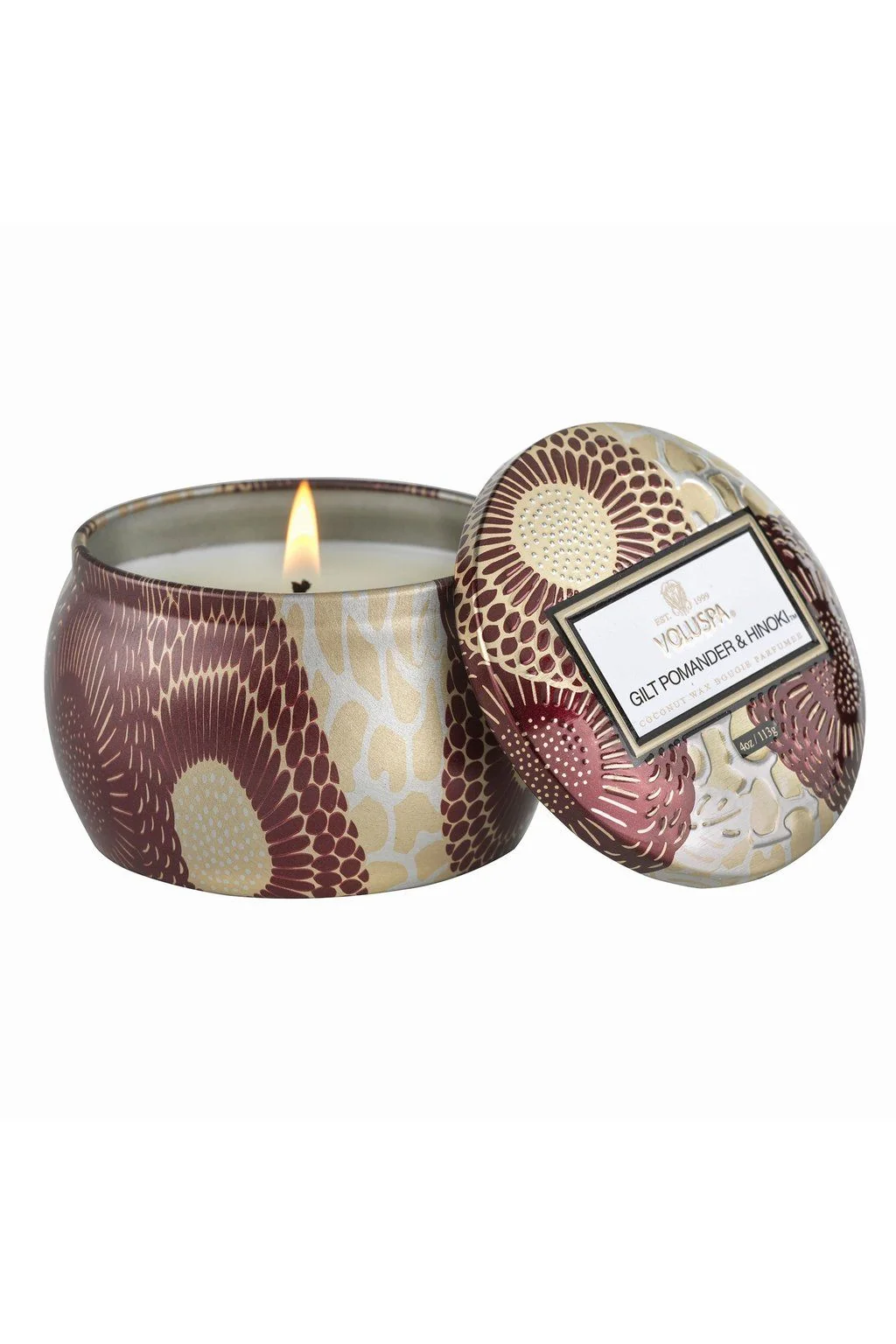 MINI TIN CANDLE 25T Gilt Pomander & Hinoki