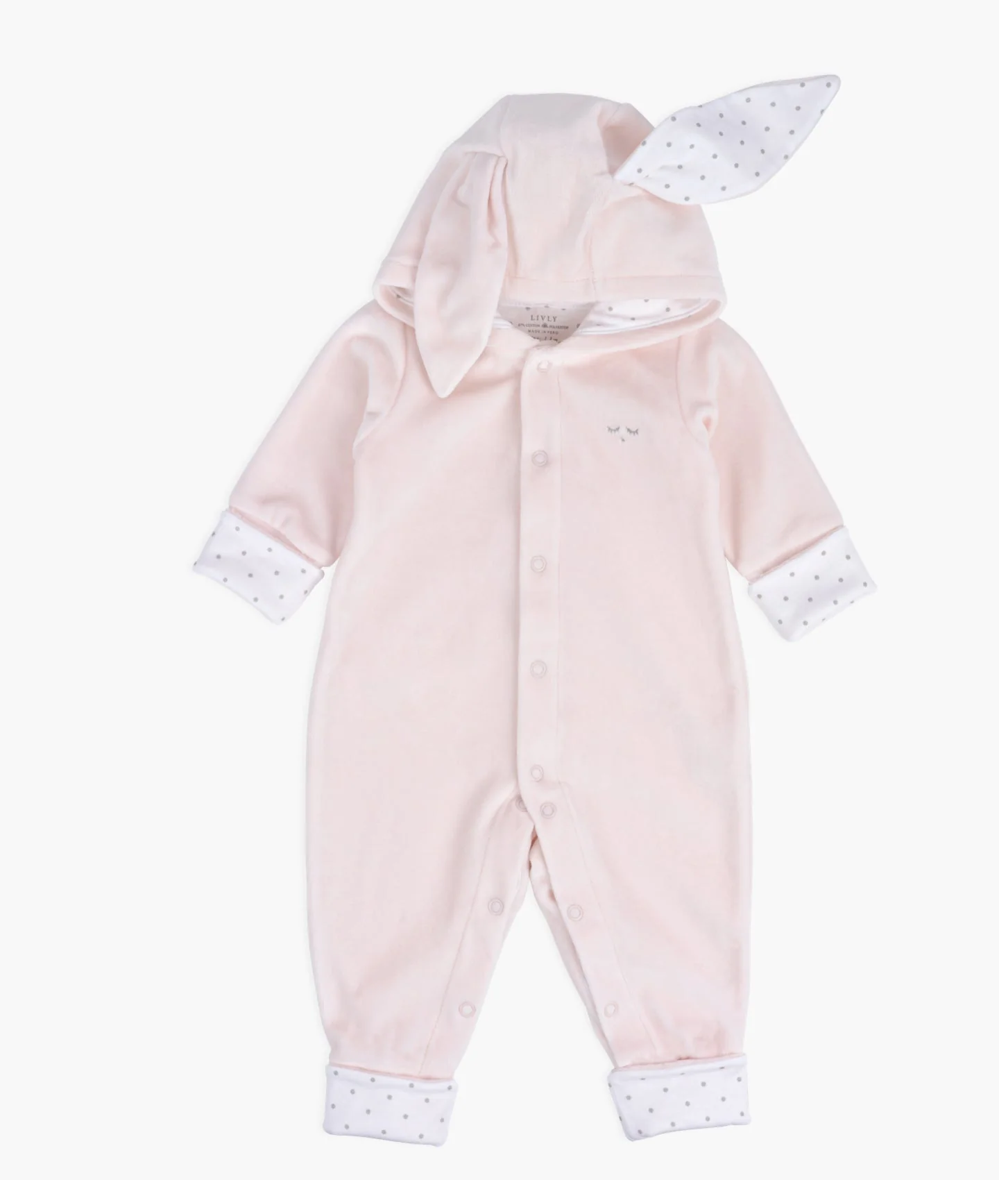 PLUSH BUNNY OVERALL Pink