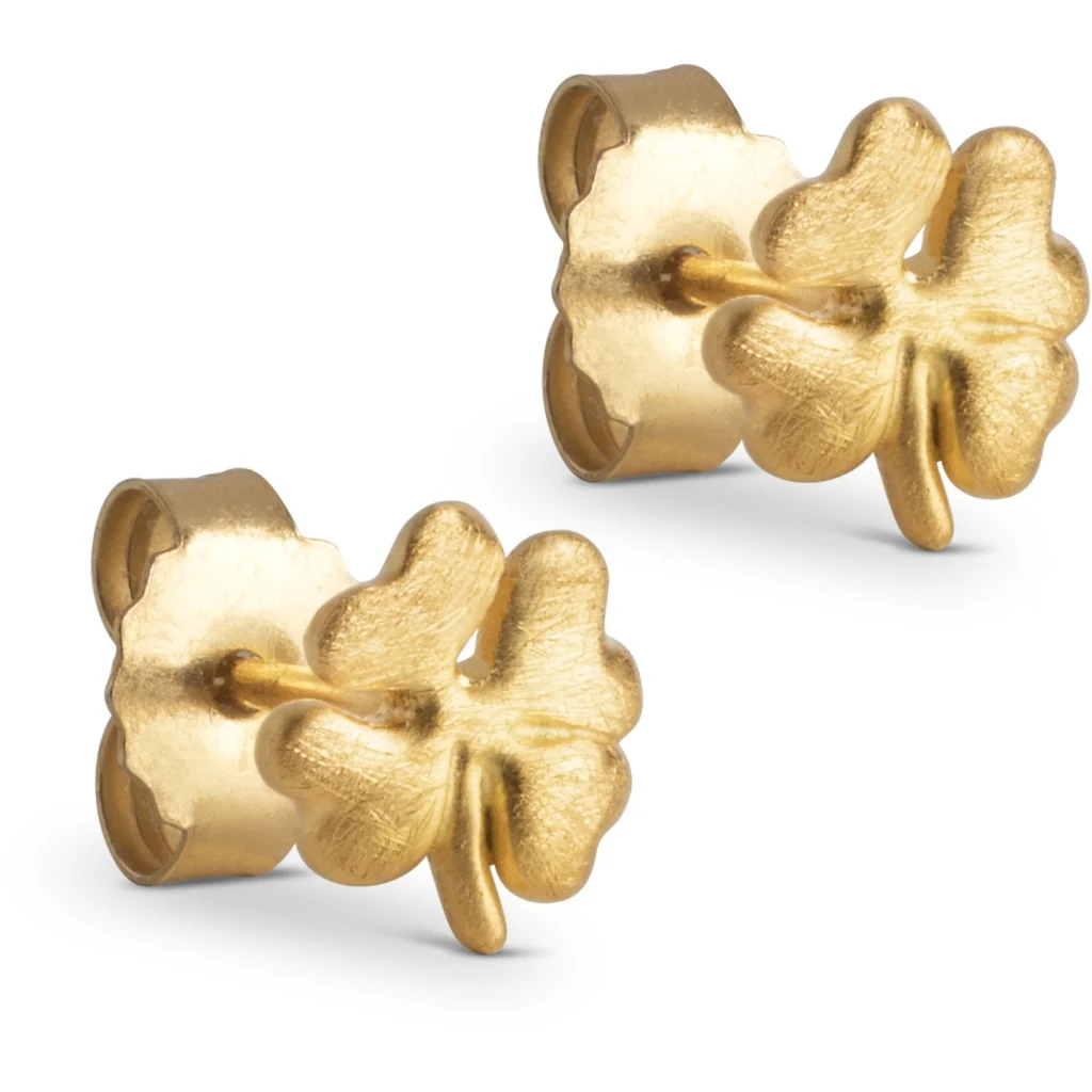 STUDS ORGANIC CLOVER  Gold Matt - Image 3