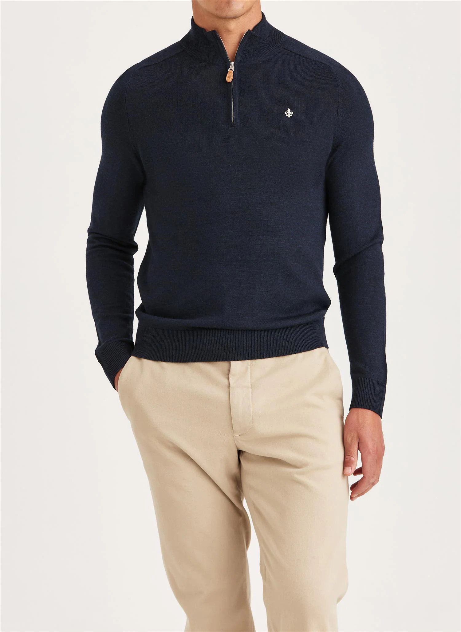 Merino John Zip  60 Navy