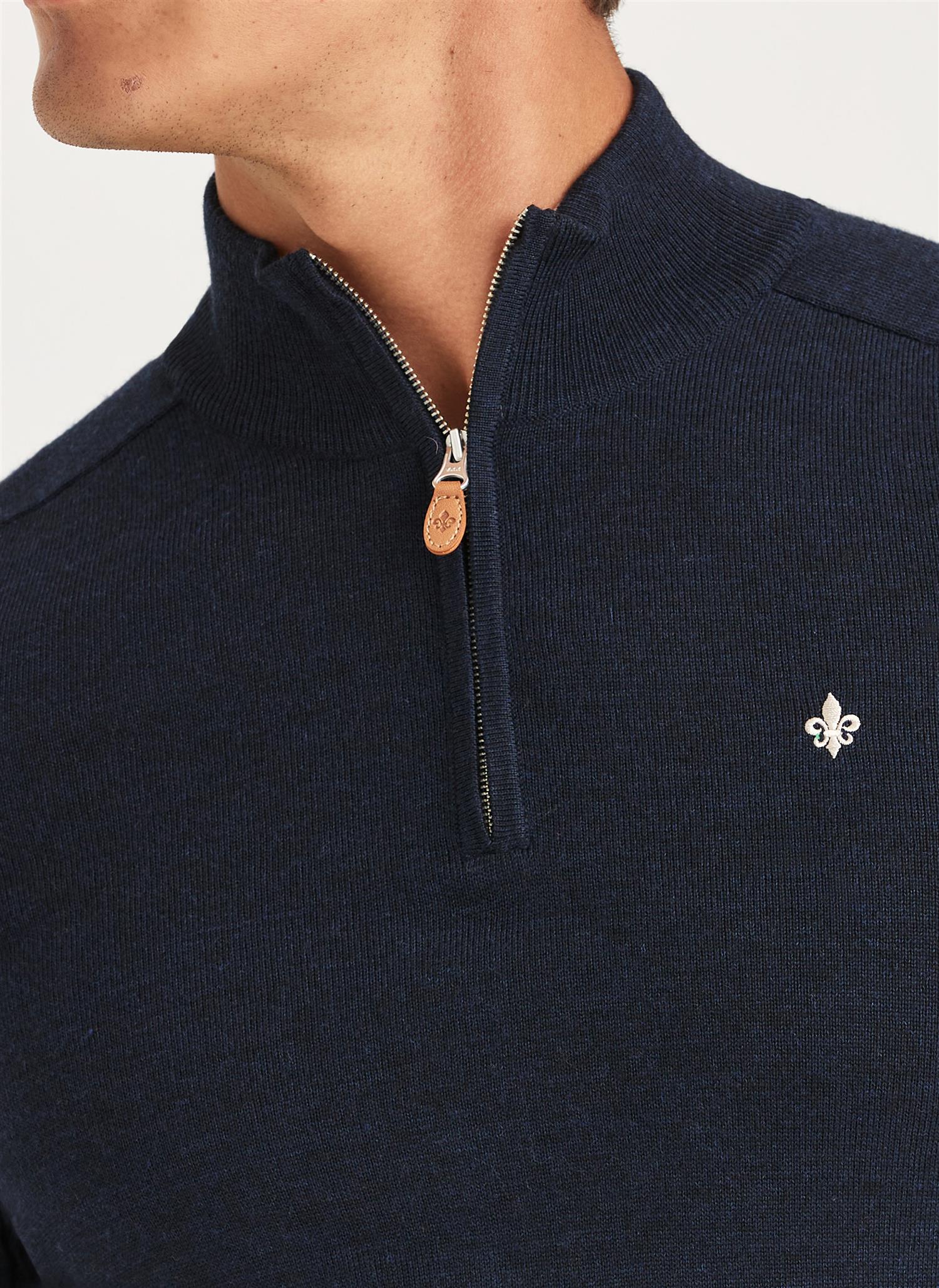 Merino John Zip  60 Navy - Image 4