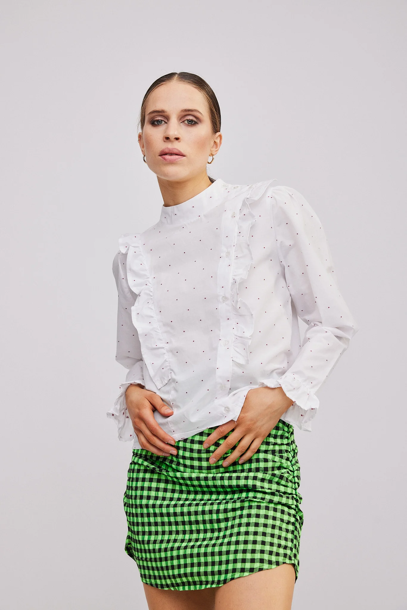 GAYA MINI SKIRT Green Checked - Image 2