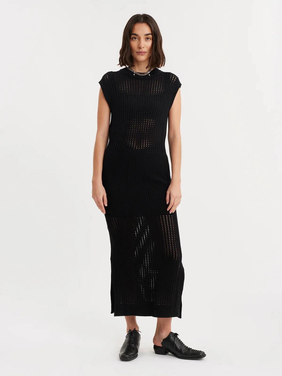 Solange Crochet Dress Black - Image 2