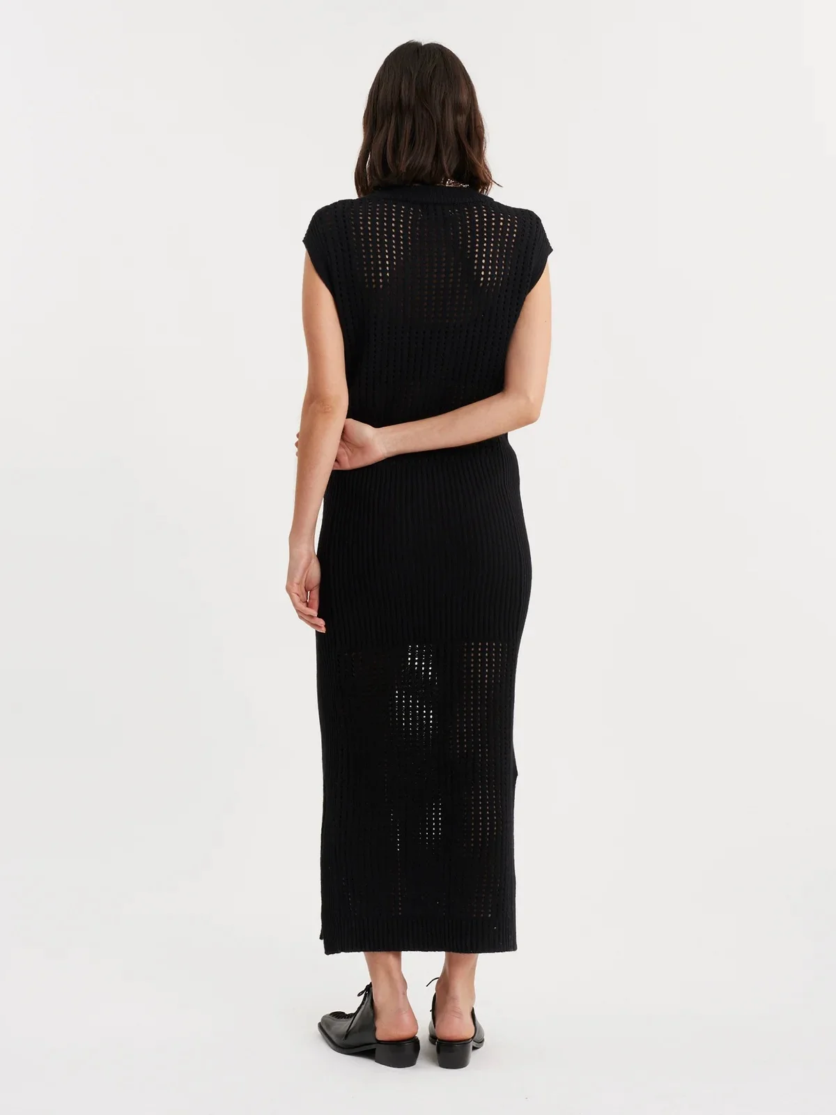 Solange Crochet Dress Black - Image 4