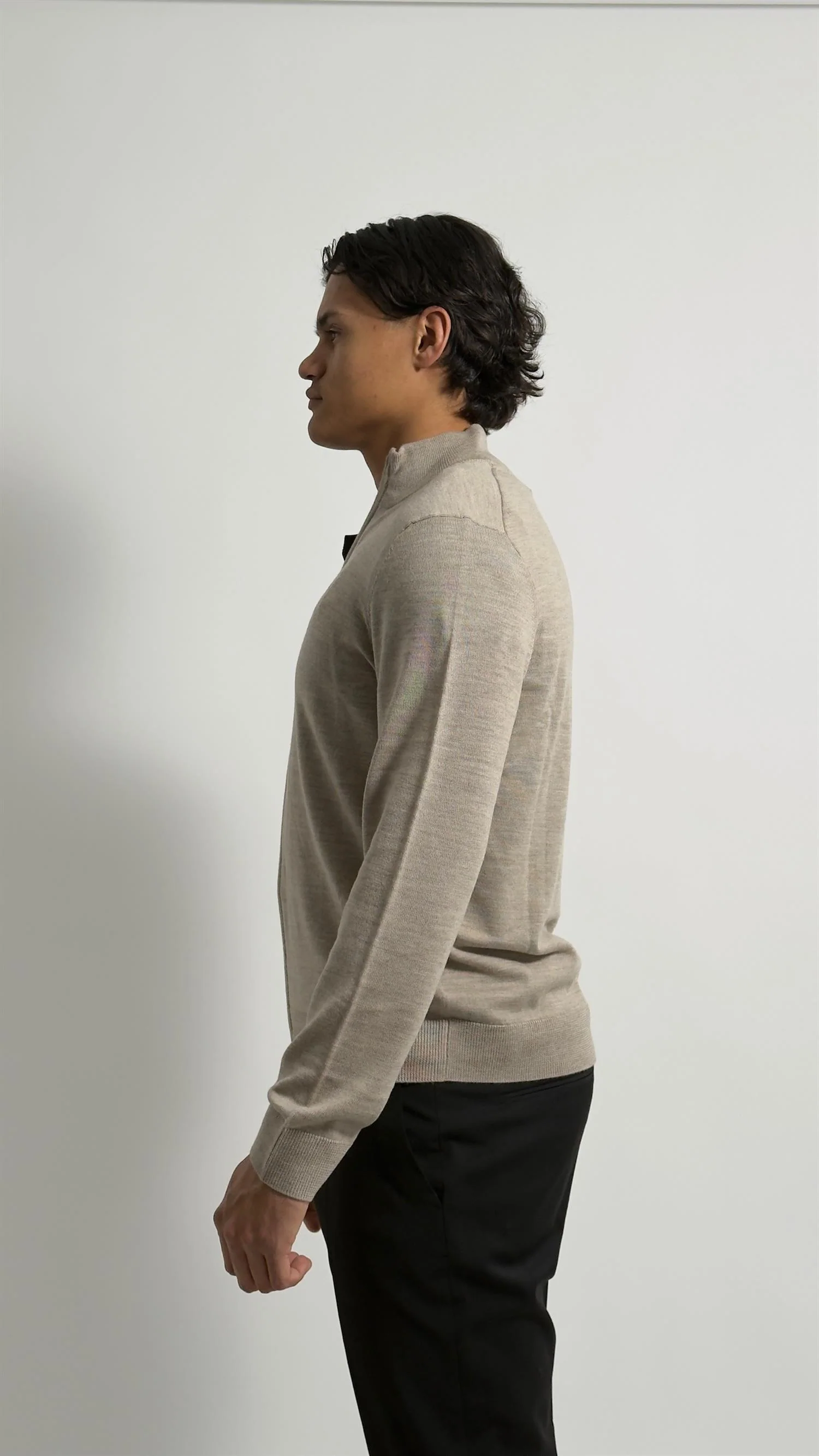 MERINO ZIP CARDIGAN Khaki - Image 10
