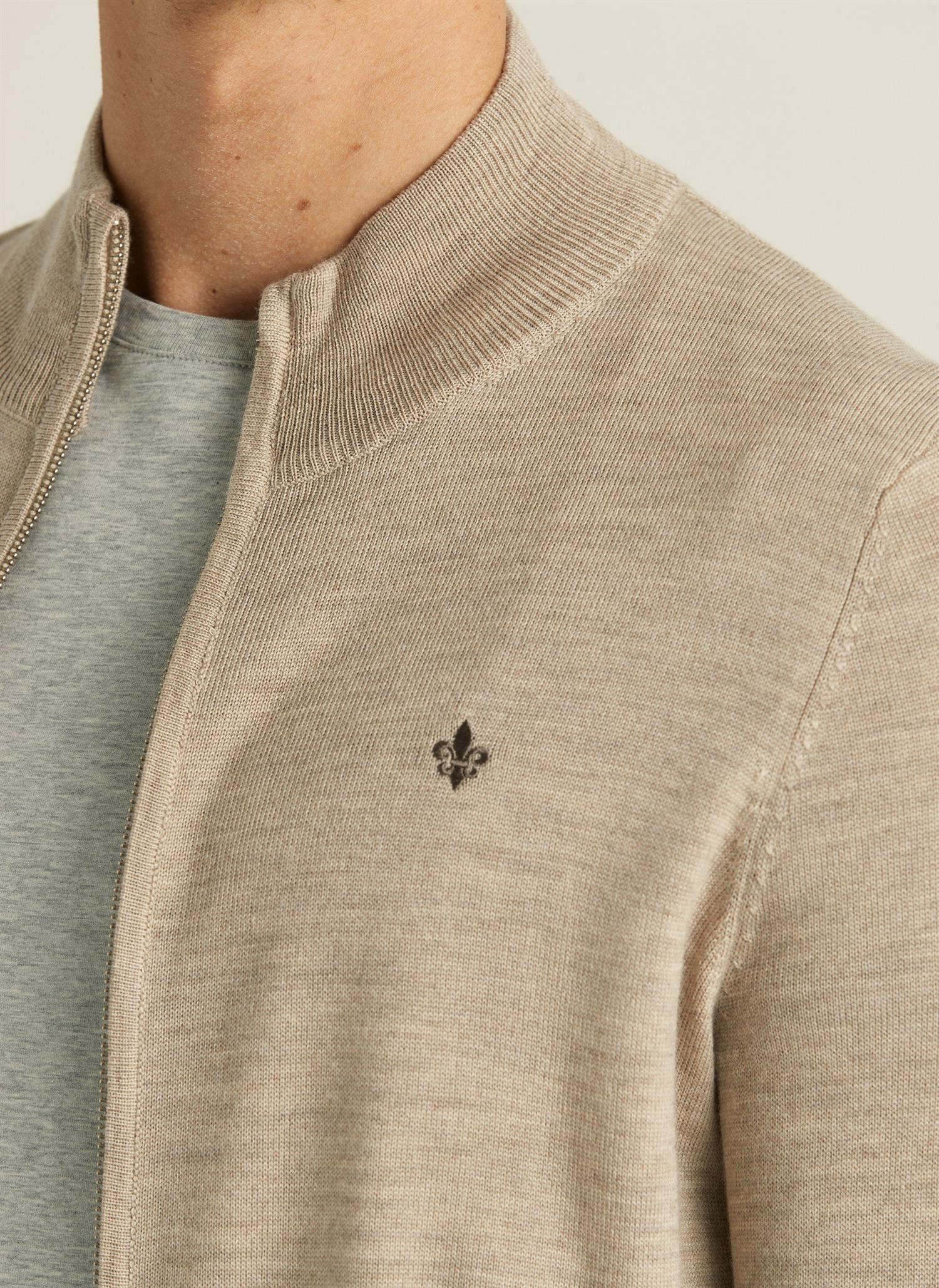 MERINO ZIP CARDIGAN Khaki - Image 4