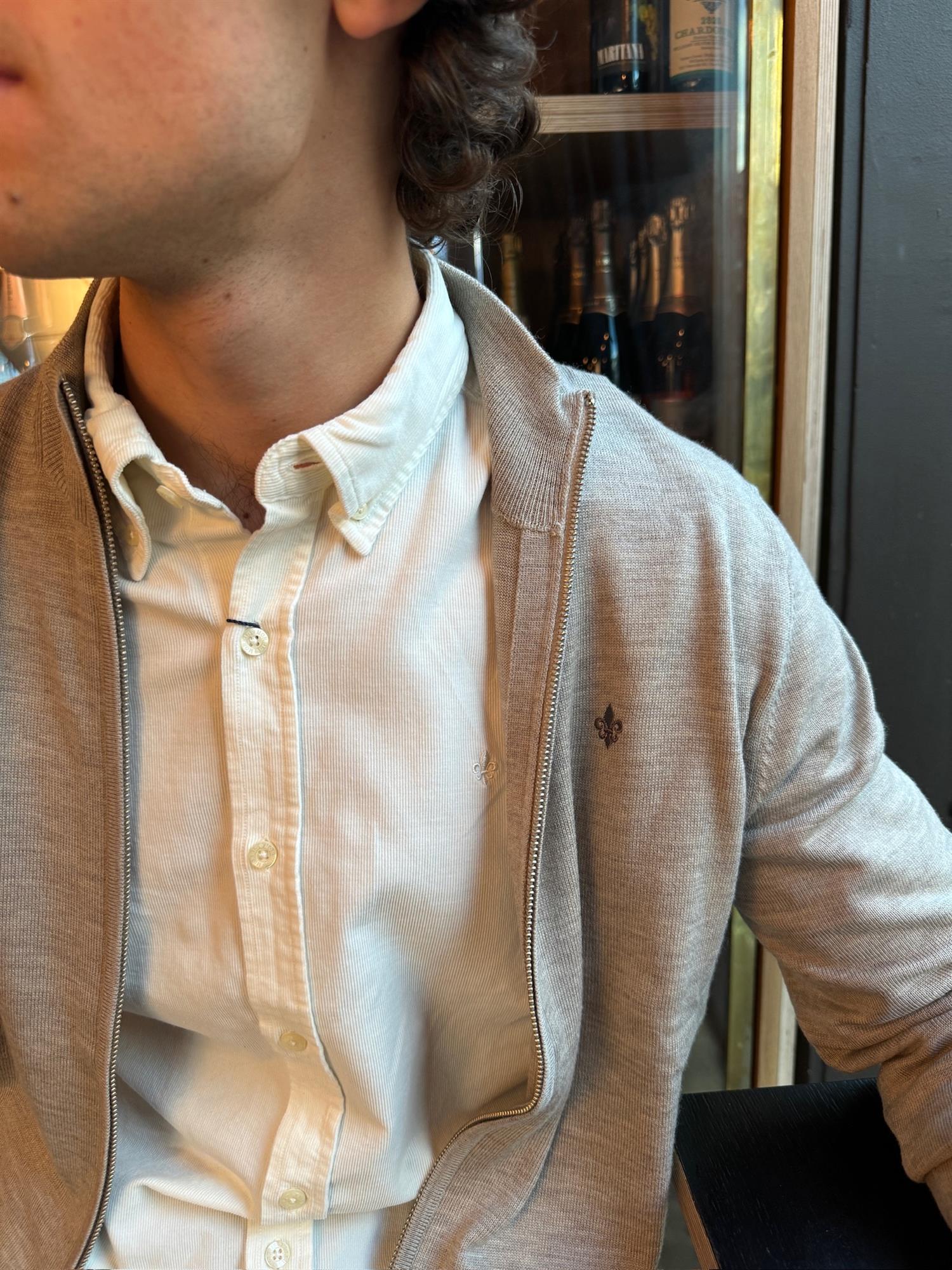MERINO ZIP CARDIGAN Khaki - Image 7