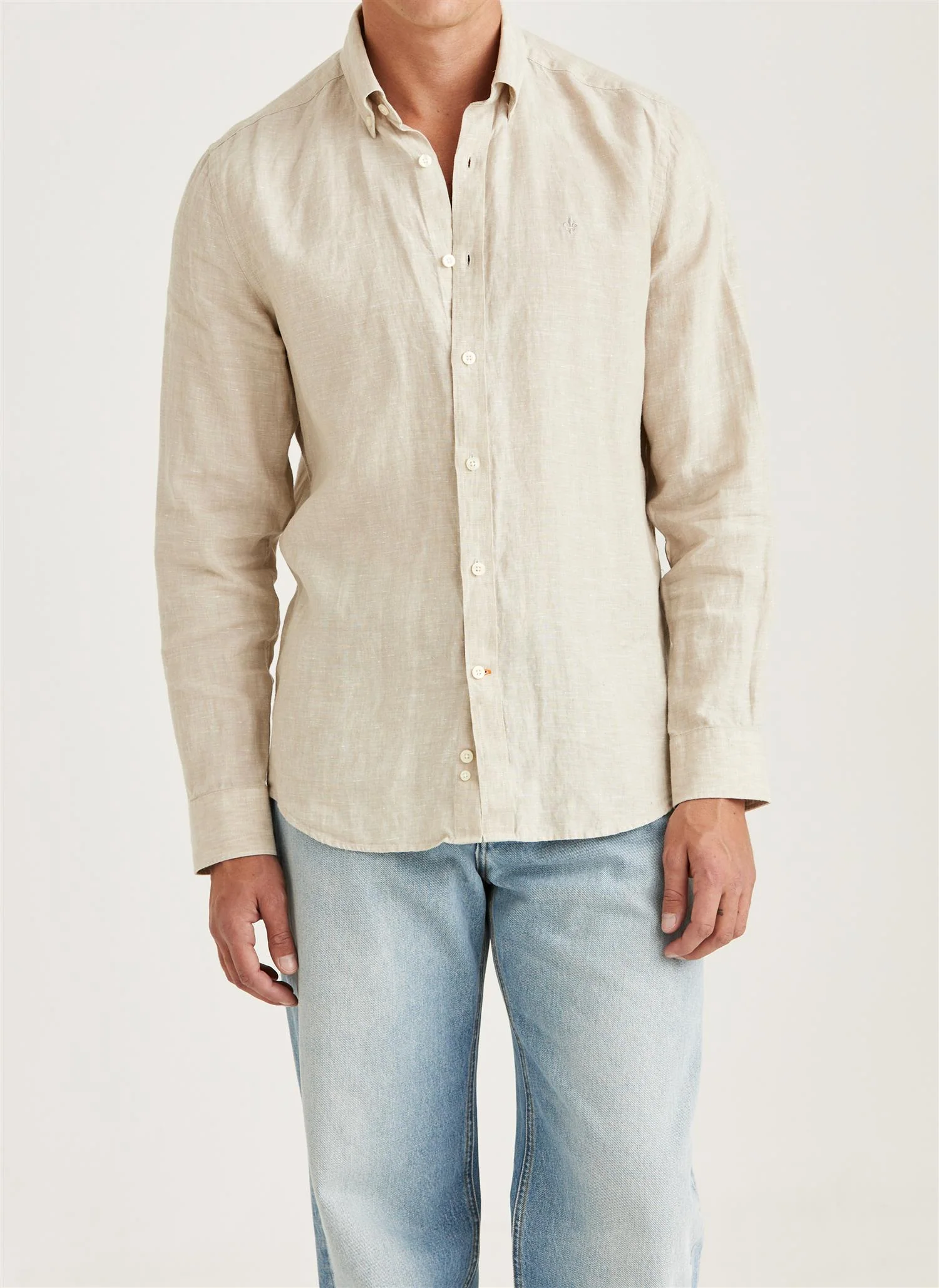 Douglas BD Linen Shirt LS Khaki