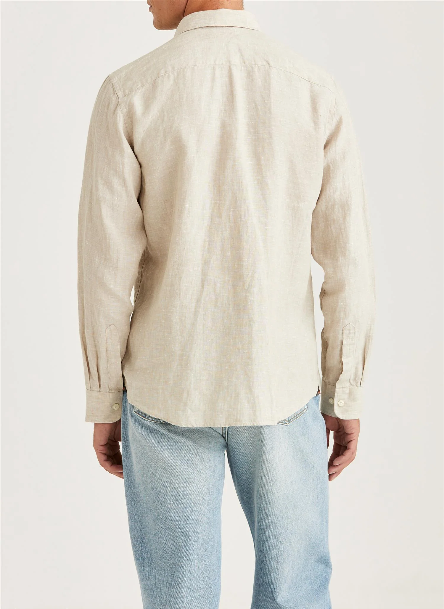 Douglas BD Linen Shirt LS Khaki - Image 3
