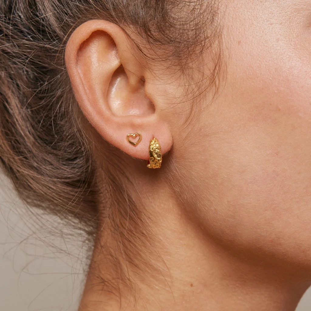 STUDS ORGANIC HEART Gold - Image 3