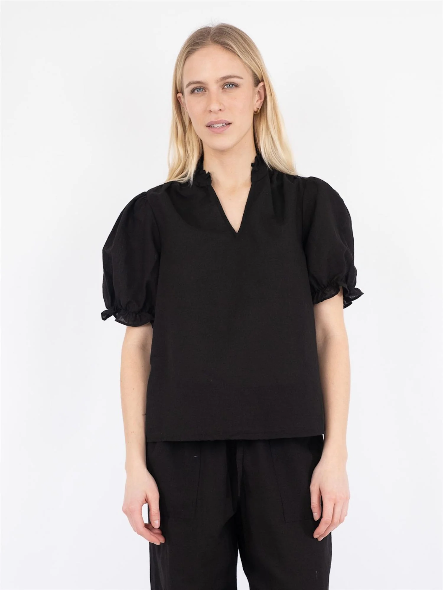 Odesa Linen Blouse  Black - Image 2