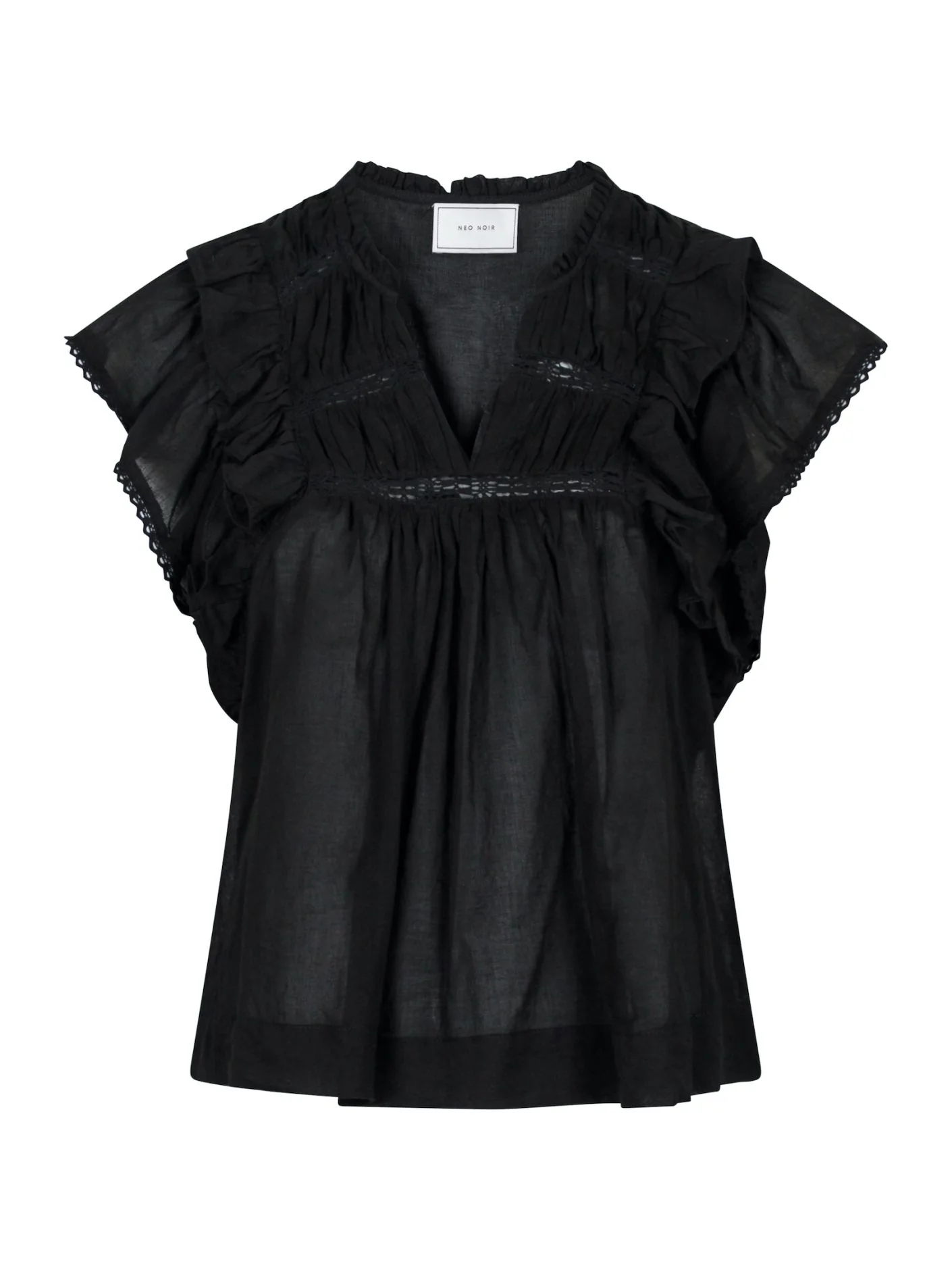 JAYLA S VOILE TOP  100 Black