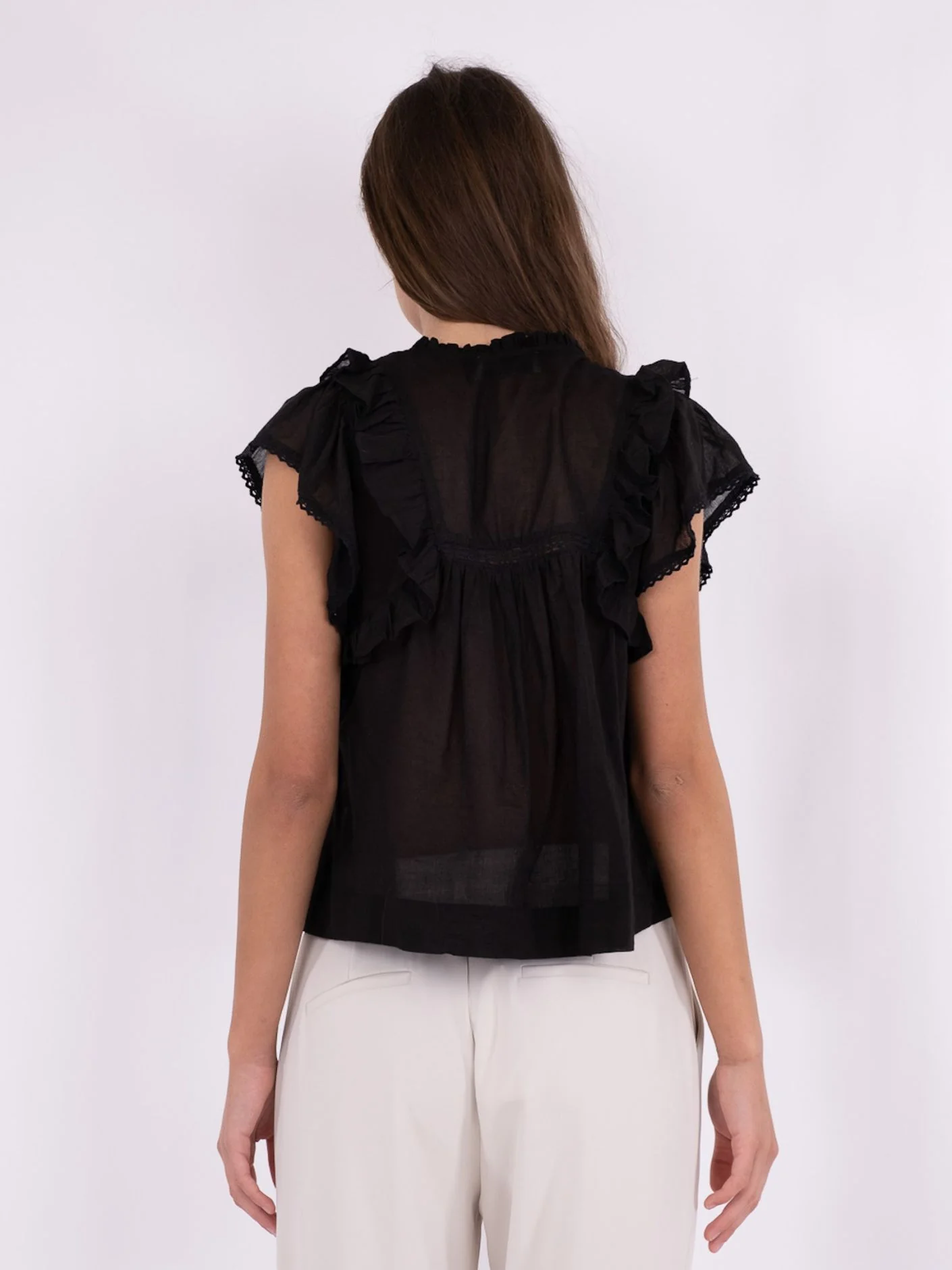 JAYLA S VOILE TOP  100 Black - Image 4
