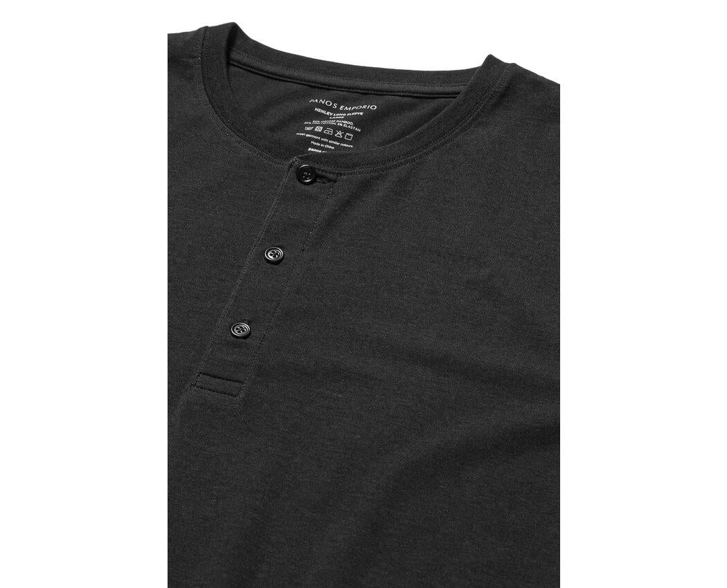 LOUNGE HENLEY COTTON BAMBOO Black - Image 3