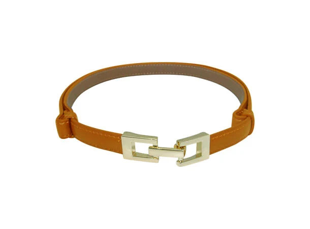 Belte 1,5cm med justerbar spenne - COGNAC Cognac