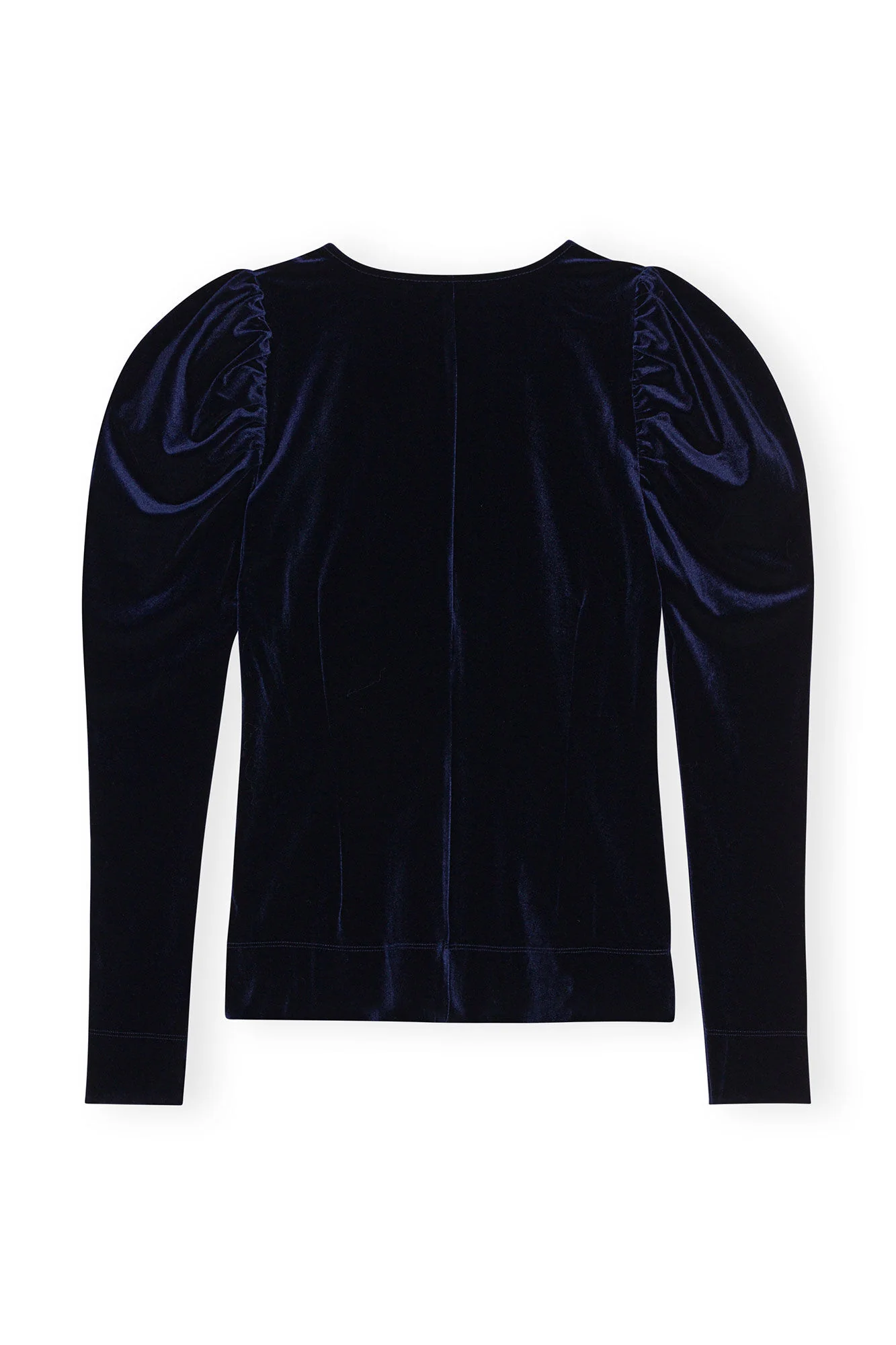 VELVET JERSEY V-NECK BLOUSE Total Eclipse - Image 3