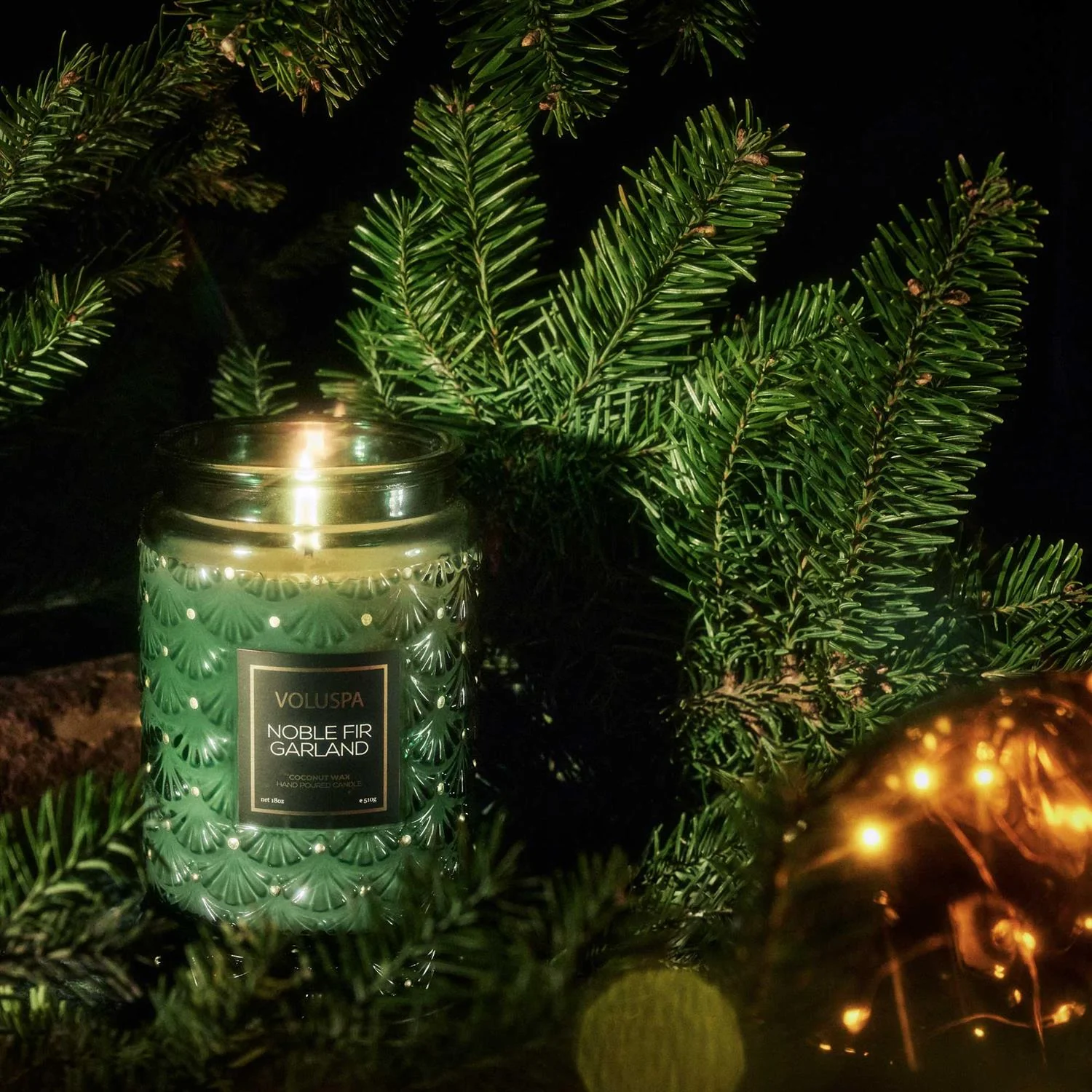 LARGE GLASS W/GLASS LID  Noble Fir - Image 2
