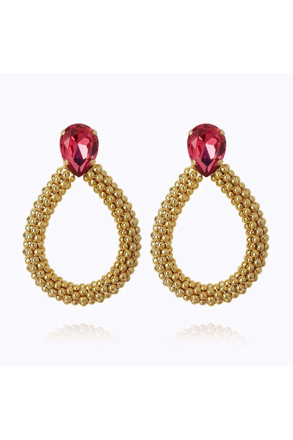 CLASSIC ROPE EARRING GOLD Mulberry Red