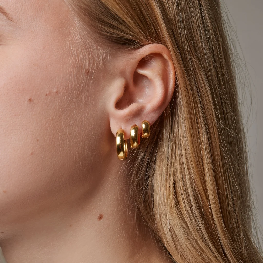 HOOPS, CLASSIC WIDE 15 MM Gold - Image 2